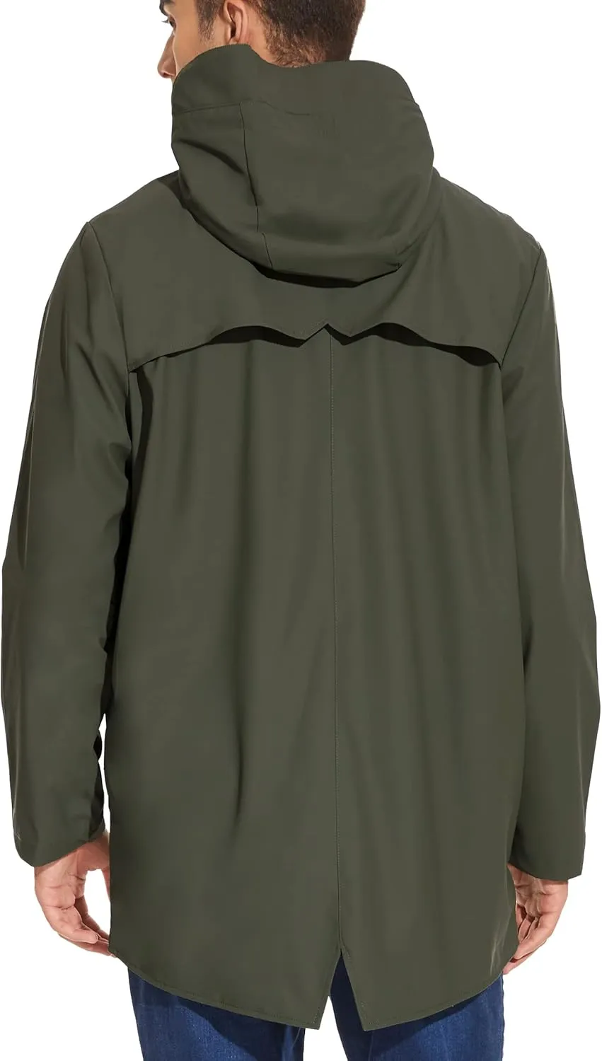 Fahsyee Rain Jacket Men Waterproof - Mens Raincoat Lightweight Coat With Hood Long Breathable Windbreaker Trench
