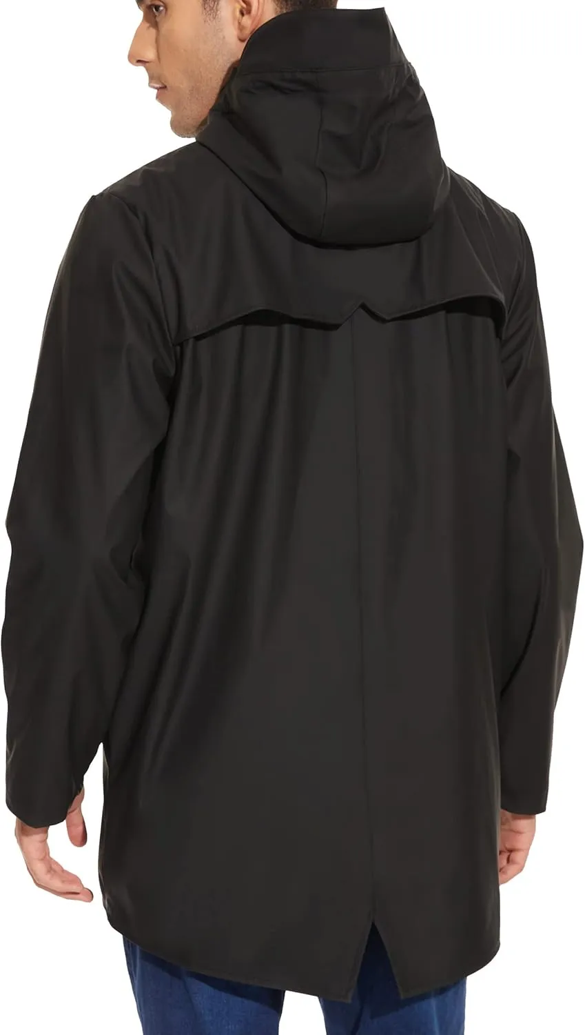 Fahsyee Rain Jacket Men Waterproof - Mens Raincoat Lightweight Coat With Hood Long Breathable Windbreaker Trench