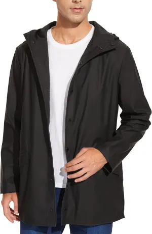 Fahsyee Rain Jacket Men Waterproof - Mens Raincoat Lightweight Coat With Hood Long Breathable Windbreaker Trench