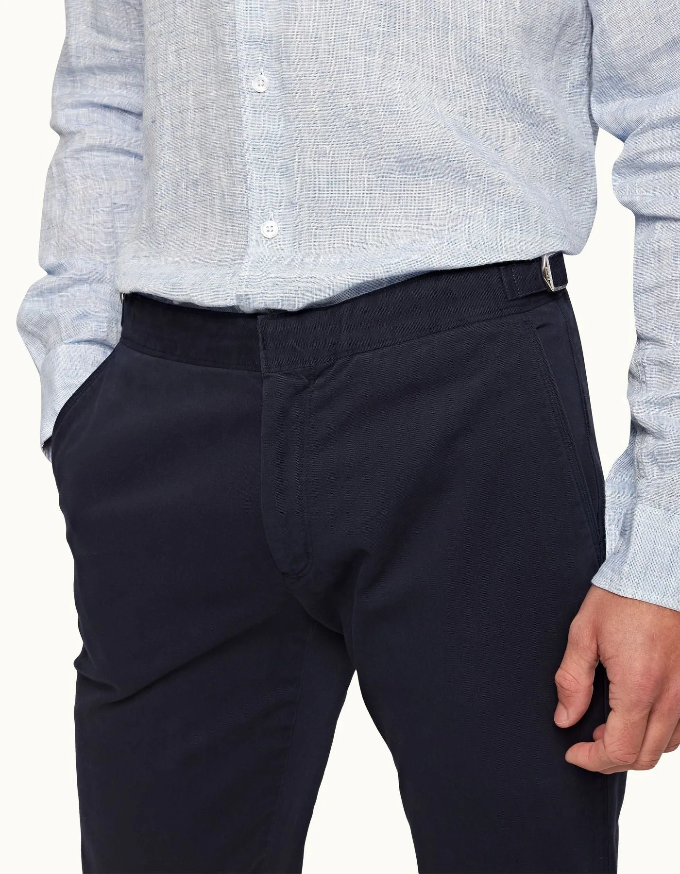 Fallon Stretch Cotton Pant in Dark Navy