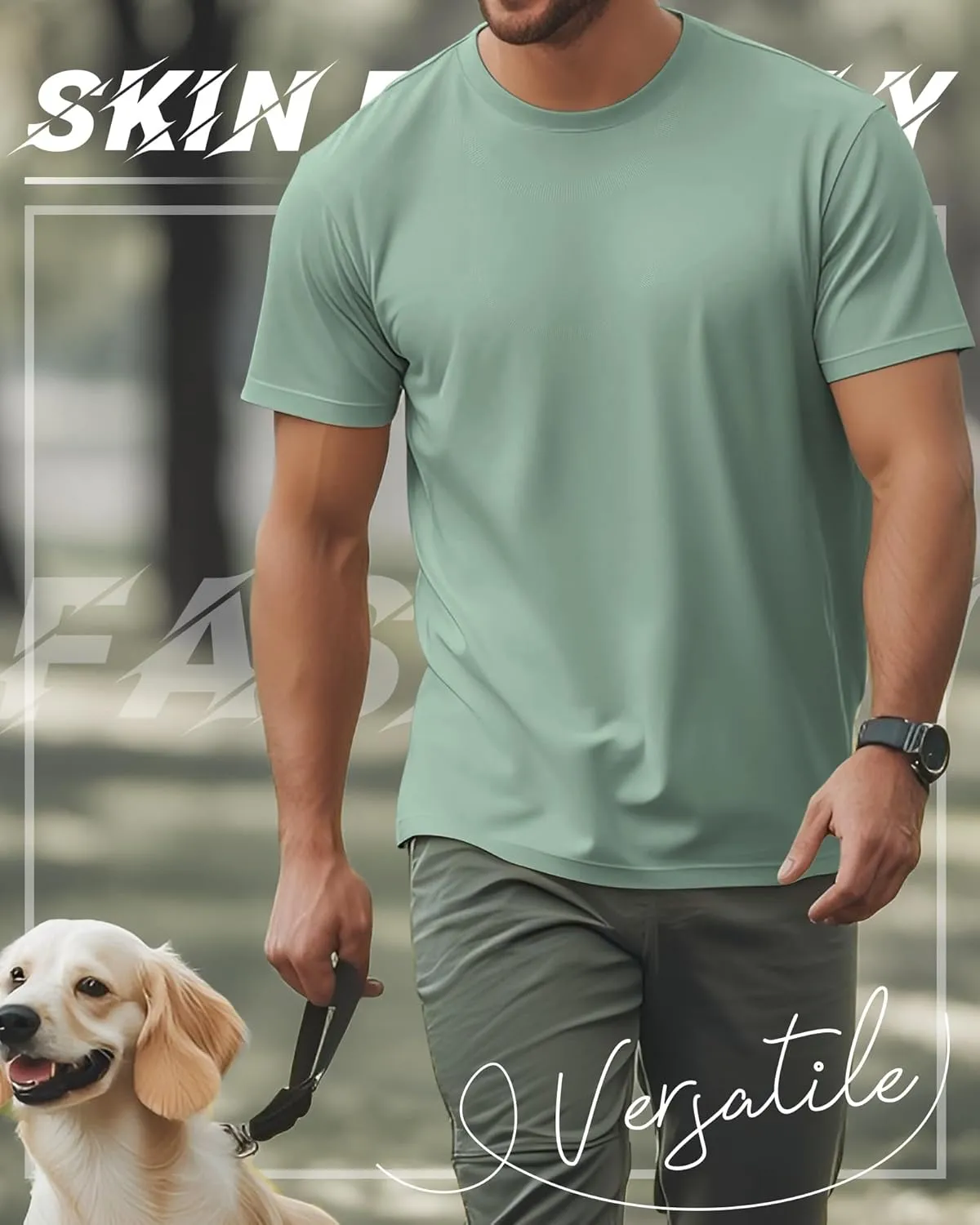 Ficerd 8 Pack Men's Big and Tall Shirts Short Sleeve Cotton Tee Summer Crew Neck Top Multipack