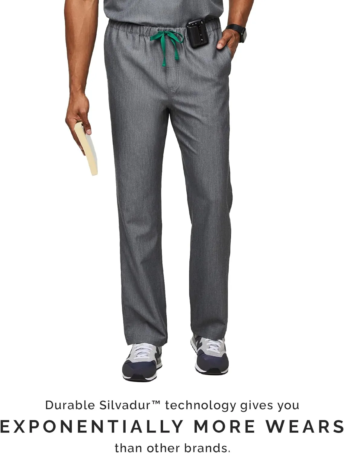 FIGS Pisco Basic Scrub Pants for Men  Structured Fit, Straight Leg, 4 Pockets, Anti-Wrinkle Mens Scrub Pants