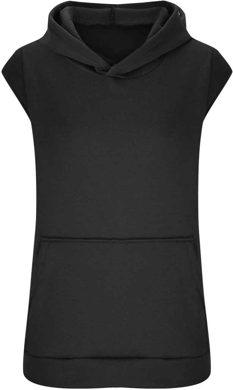 Firzero Women's Lightweight Hooded Vest 2024 Trendy Sleeveless Pullover Casual Hoodie Sweatshirt Drawstring Actvicewear
