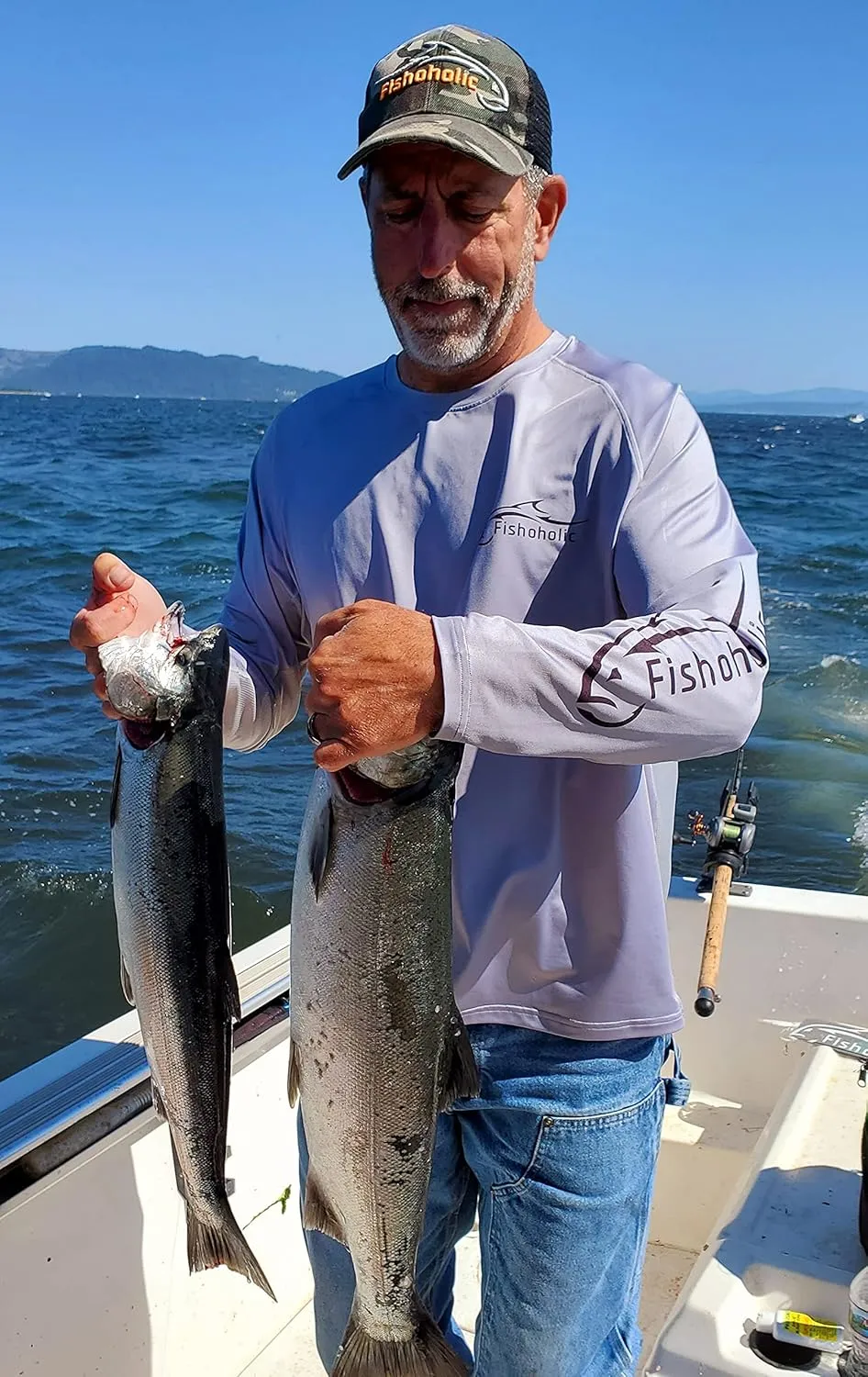 Fishoholic UPF 50 Performance Fishing Shirt - Long Sleeve - Loose Keg Fit - Breathable Quick Dry Sun Protection