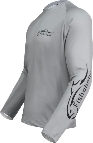 Fishoholic UPF 50 Performance Fishing Shirt - Long Sleeve - Loose Keg Fit - Breathable Quick Dry Sun Protection
