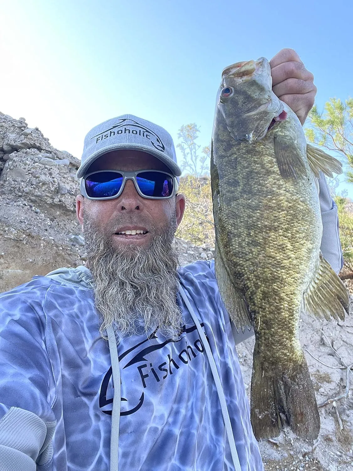 Fishoholic UPF 50 Performance Fishing Shirt - Long Sleeve MESH Hoodie - Loose Keg Fit - Breathable Quick Dry Sun Protection