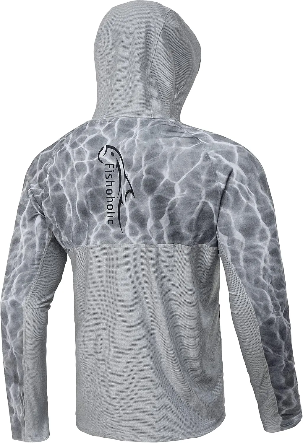 Fishoholic UPF 50 Performance Fishing Shirt - Long Sleeve MESH Hoodie - Loose Keg Fit - Breathable Quick Dry Sun Protection