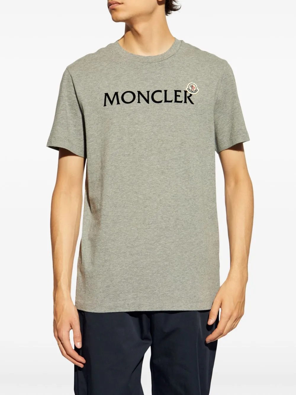 flocked-logo cotton T-shirt