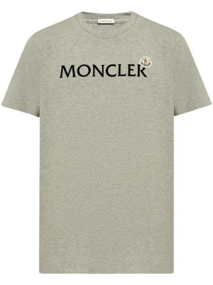 flocked-logo cotton T-shirt
