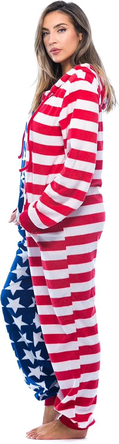 #followme American Flag Adult Onesie Pajamas