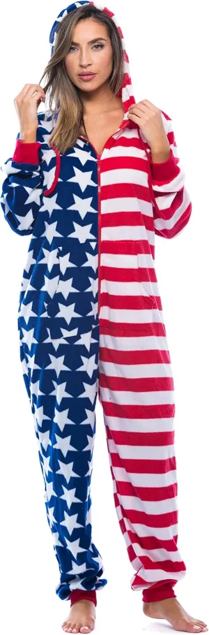 #followme American Flag Adult Onesie Pajamas