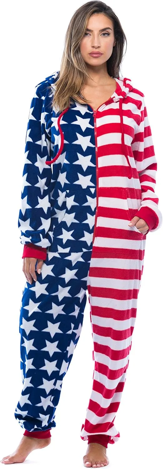 #followme American Flag Adult Onesie Pajamas
