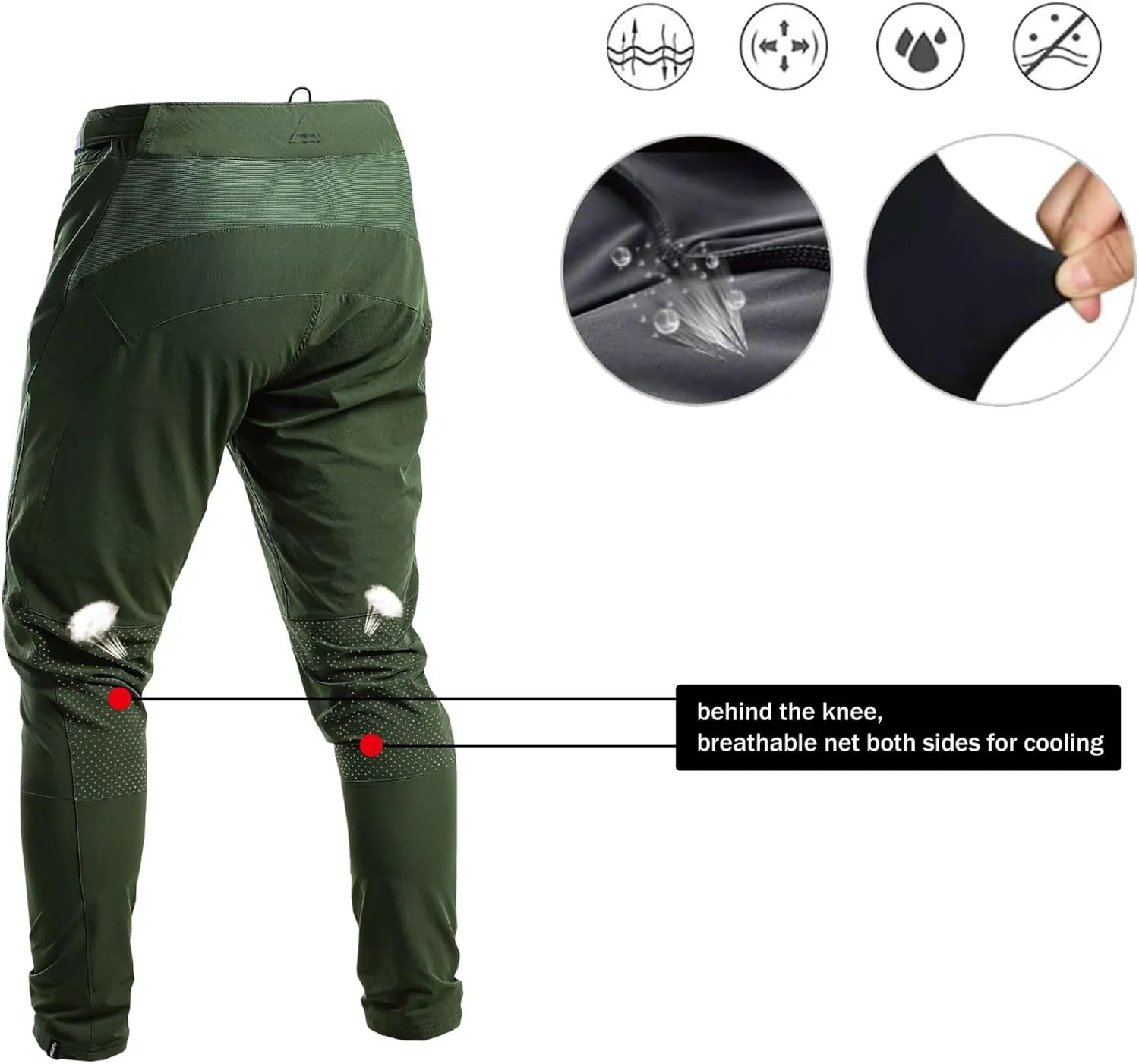 FORBEMK Men's Mountain Bike Cycling Bicycle Riding MTB Pants, Quick-Dry Lightweight Breathable BMX Downhill Bike Pants