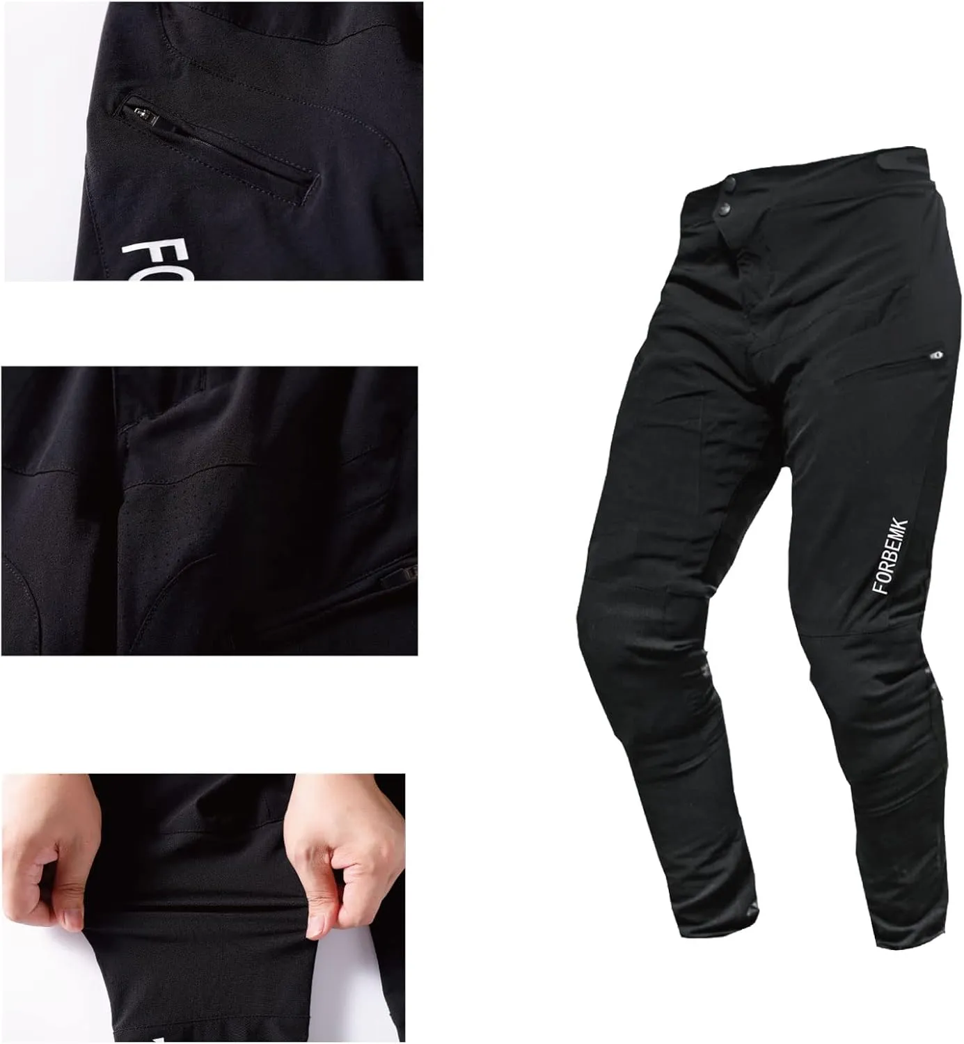FORBEMK Men's Mountain Bike Cycling Bicycle Riding MTB Pants, Quick-Dry Lightweight Breathable BMX Downhill Bike Pants