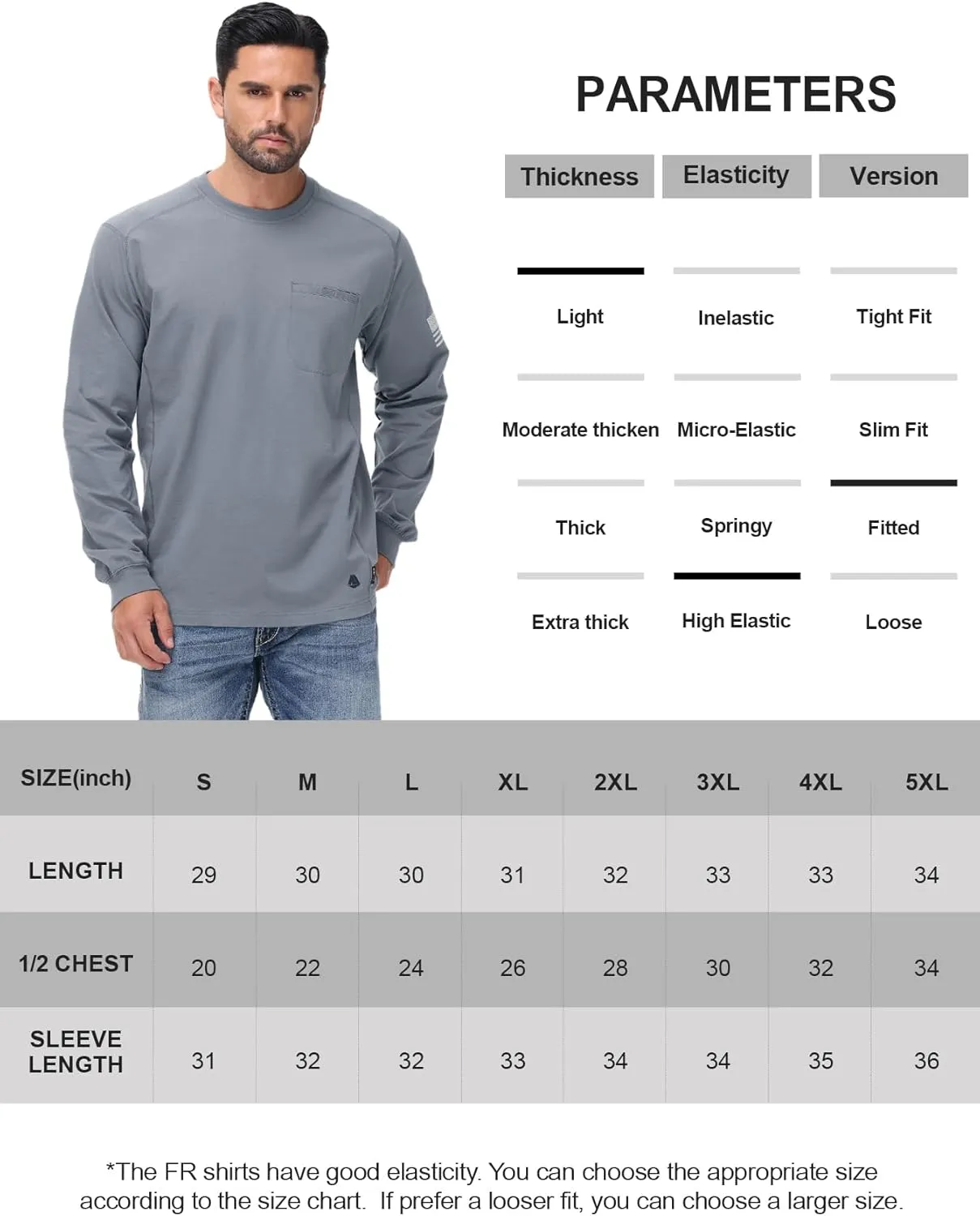 FR Shirts for Men Stretch Patriot Baseball T-Shirt Work Shirt