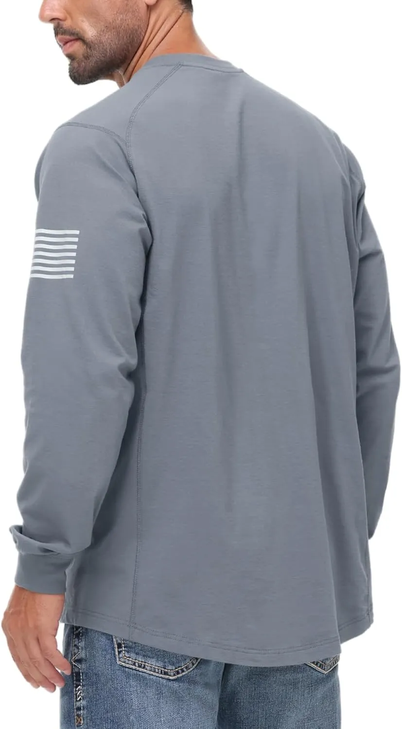FR Shirts for Men Stretch Patriot Baseball T-Shirt Work Shirt