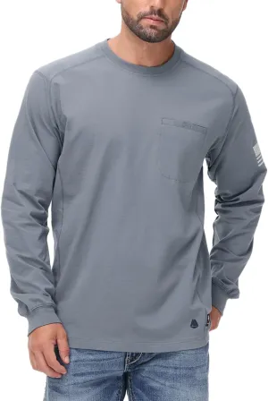 FR Shirts for Men Stretch Patriot Baseball T-Shirt Work Shirt
