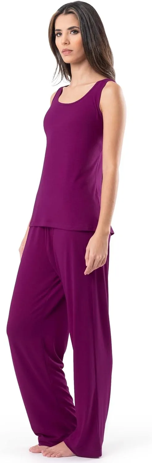 Fruit of the Loom womens Breathable Tank Top, Pant, and Cardigan Sleep Set