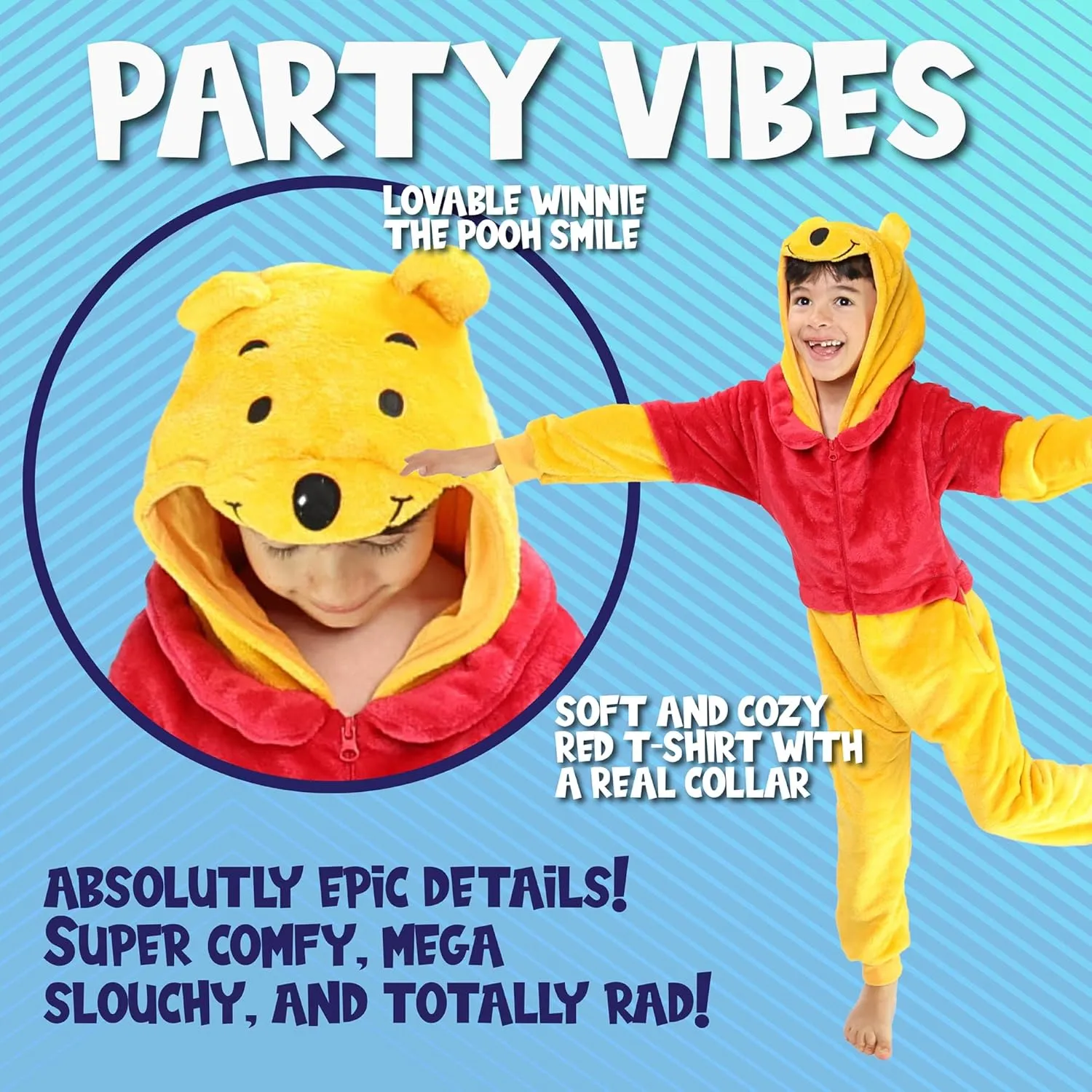 Funziez! Slim Fit Adult Onesie - Animal Halloween Costume - Plush Fruit One Piece Cosplay Suit for Women and Men