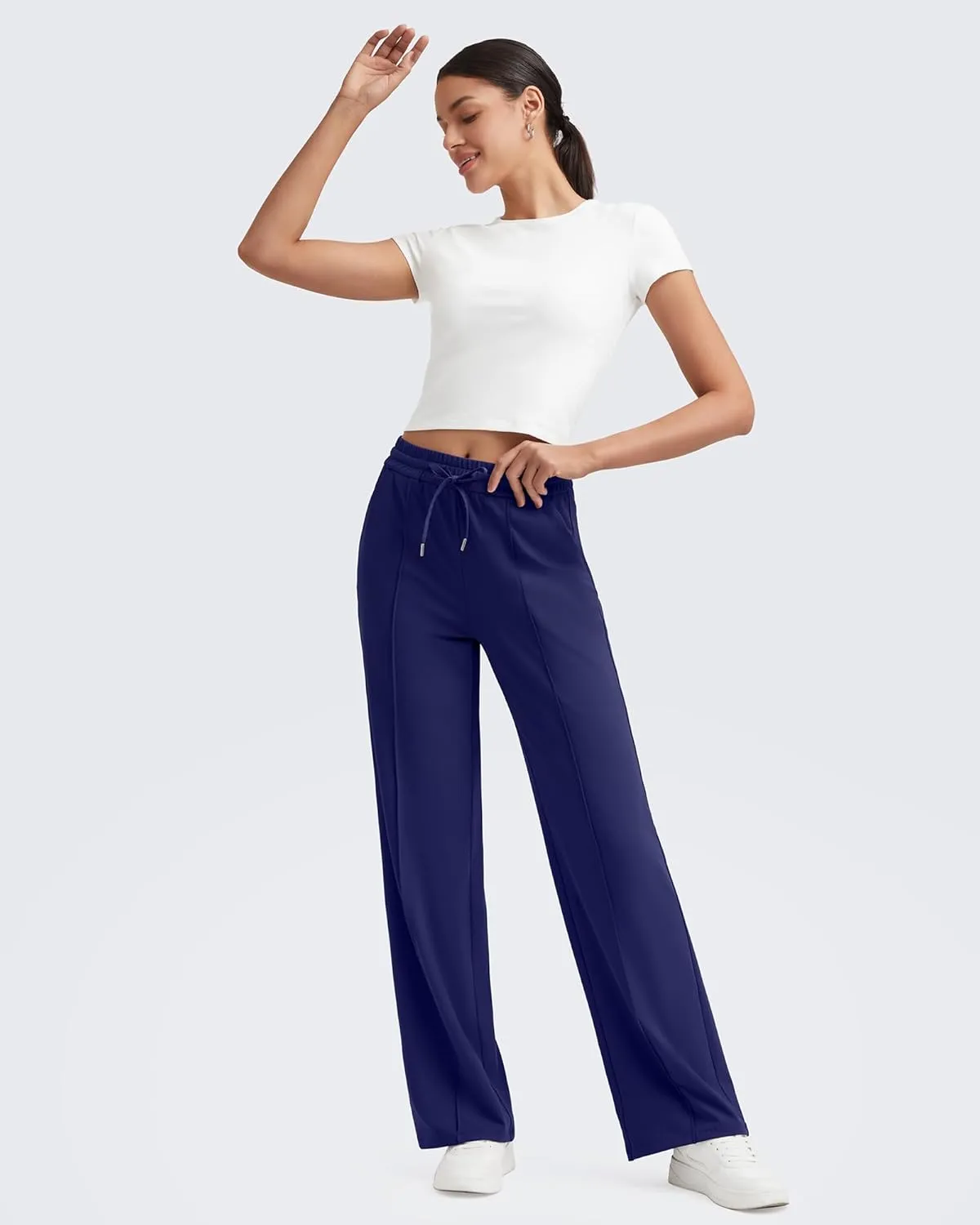G4Free Womens Sweatpants Wide Leg Yoga Pants with Pockets Drawstring High Waist Casual Lounge Pants Petite/Regular/Tall