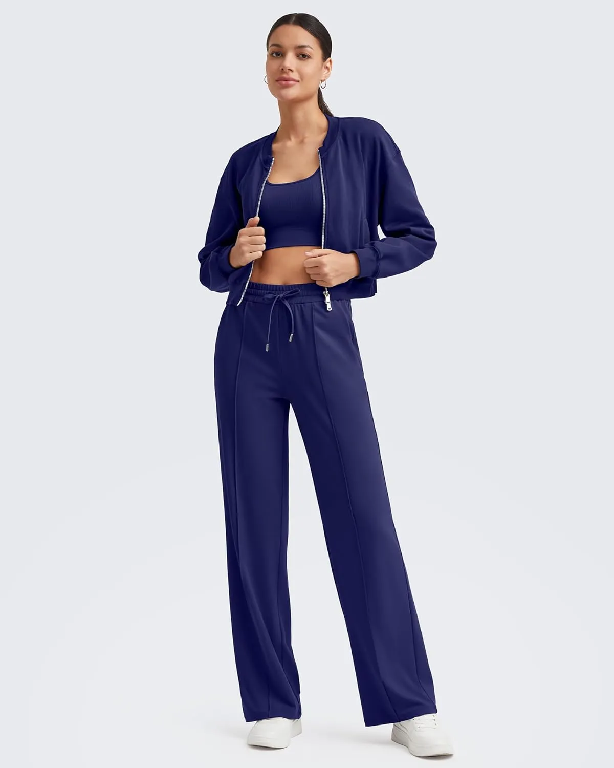G4Free Womens Sweatpants Wide Leg Yoga Pants with Pockets Drawstring High Waist Casual Lounge Pants Petite/Regular/Tall