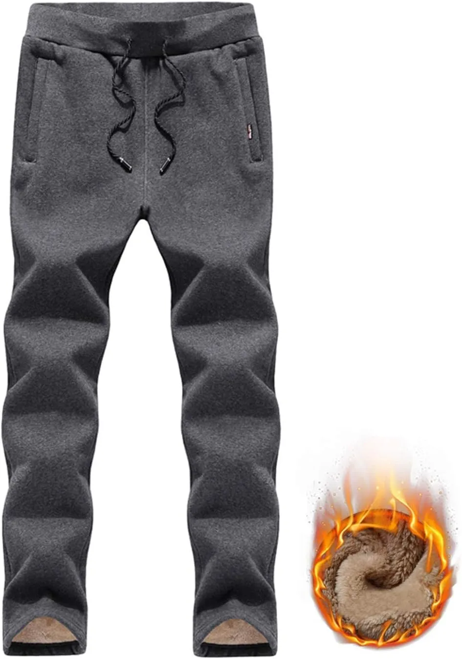 Gihuo Men's Winter Warm Fleece Pants Sherpa Fleece Lined Jogger Pants Sweatpants