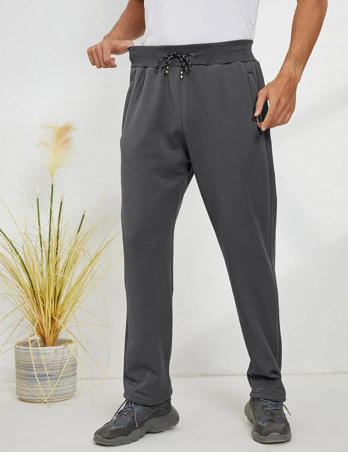 Gihuo Men's Winter Warm Fleece Pants Sherpa Fleece Lined Jogger Pants Sweatpants