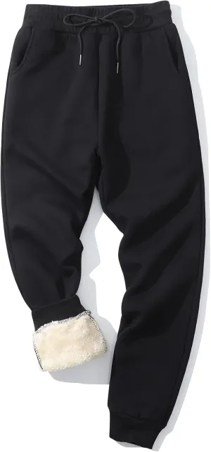 Gihuo Men's Winter Warm Fleece Pants Sherpa Fleece Lined Jogger Pants Sweatpants