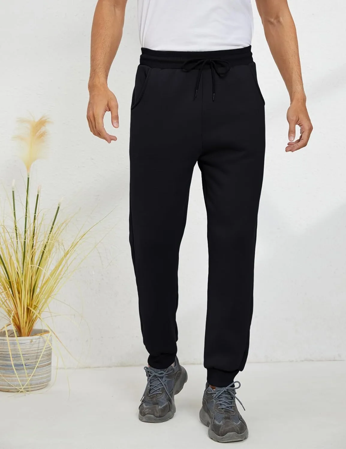 Gihuo Men's Winter Warm Fleece Pants Sherpa Fleece Lined Jogger Pants Sweatpants