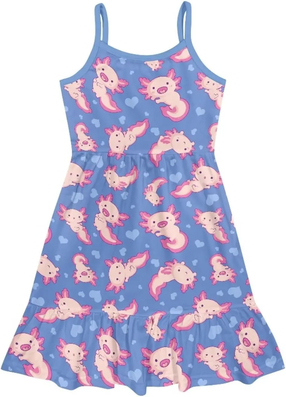 Girls Spaghetti Strap Summer Dress Ruffle Pleated Midi Dresses for School Home 3-16 Y