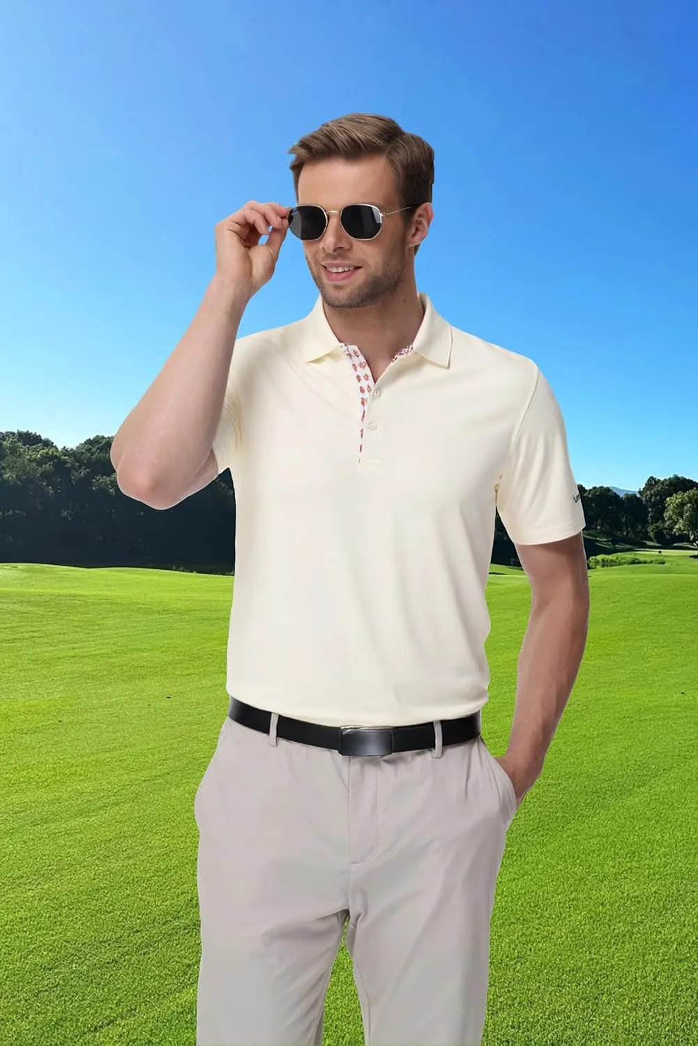 Golf Polo Shirts for Men Short Sleeve Moisture Wicking Dry Fit Performance Designed Collared Solid Casual Polo Shirt