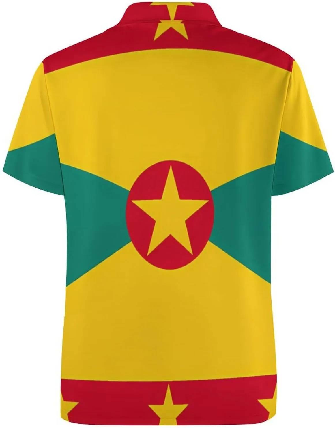 Grenada Flag Mens Short Sleeve Polo Shirts Straight Sports Golf Tennis T-Shirt Quick Dry Long Top