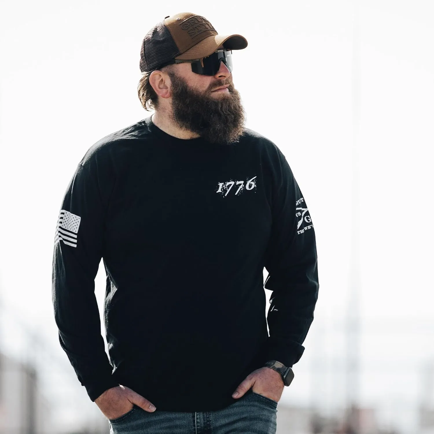 Grunt Style 1776 Flag Long Sleeve T-Shirt
