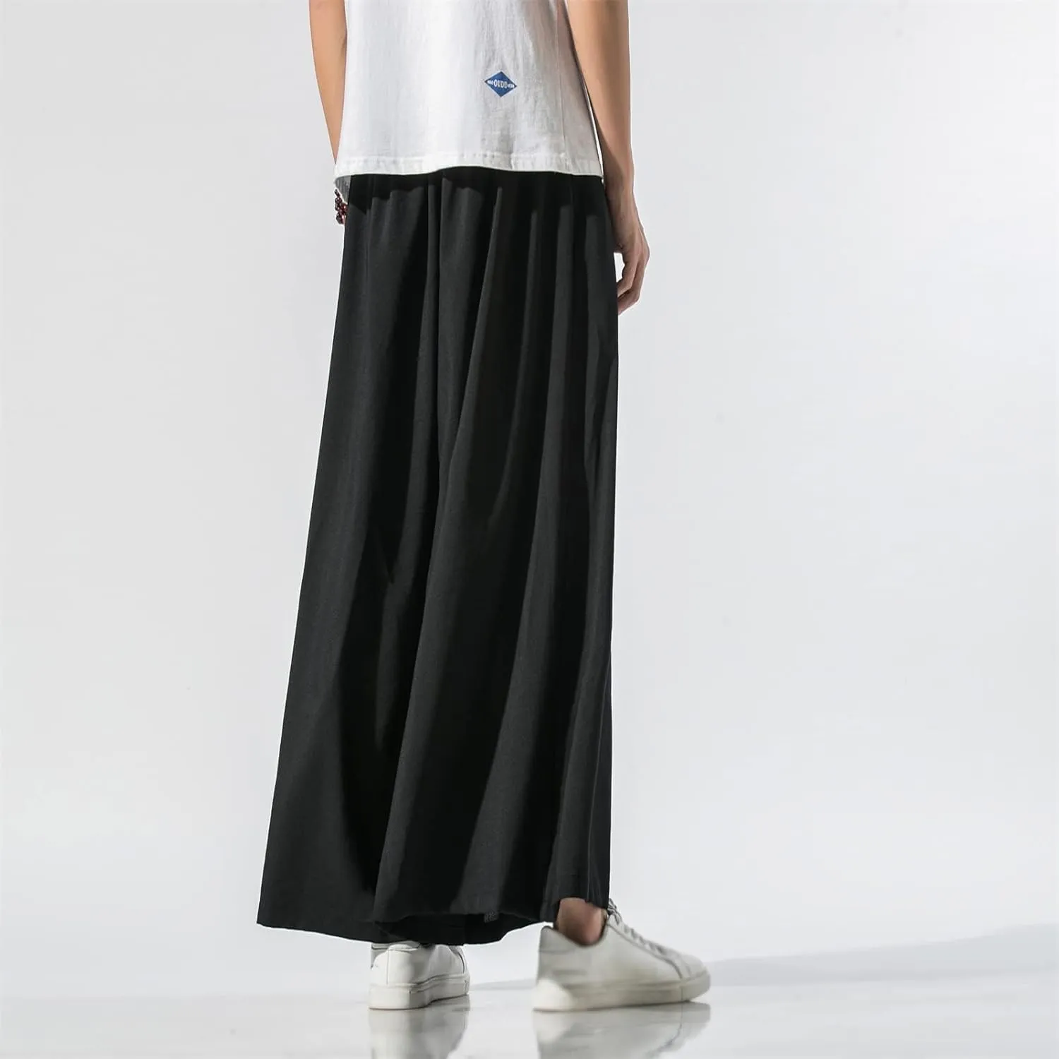 GURUNVANI Men's Wide Leg Pants Japanese Yoga Pants Hip Hop Baggy Trousers