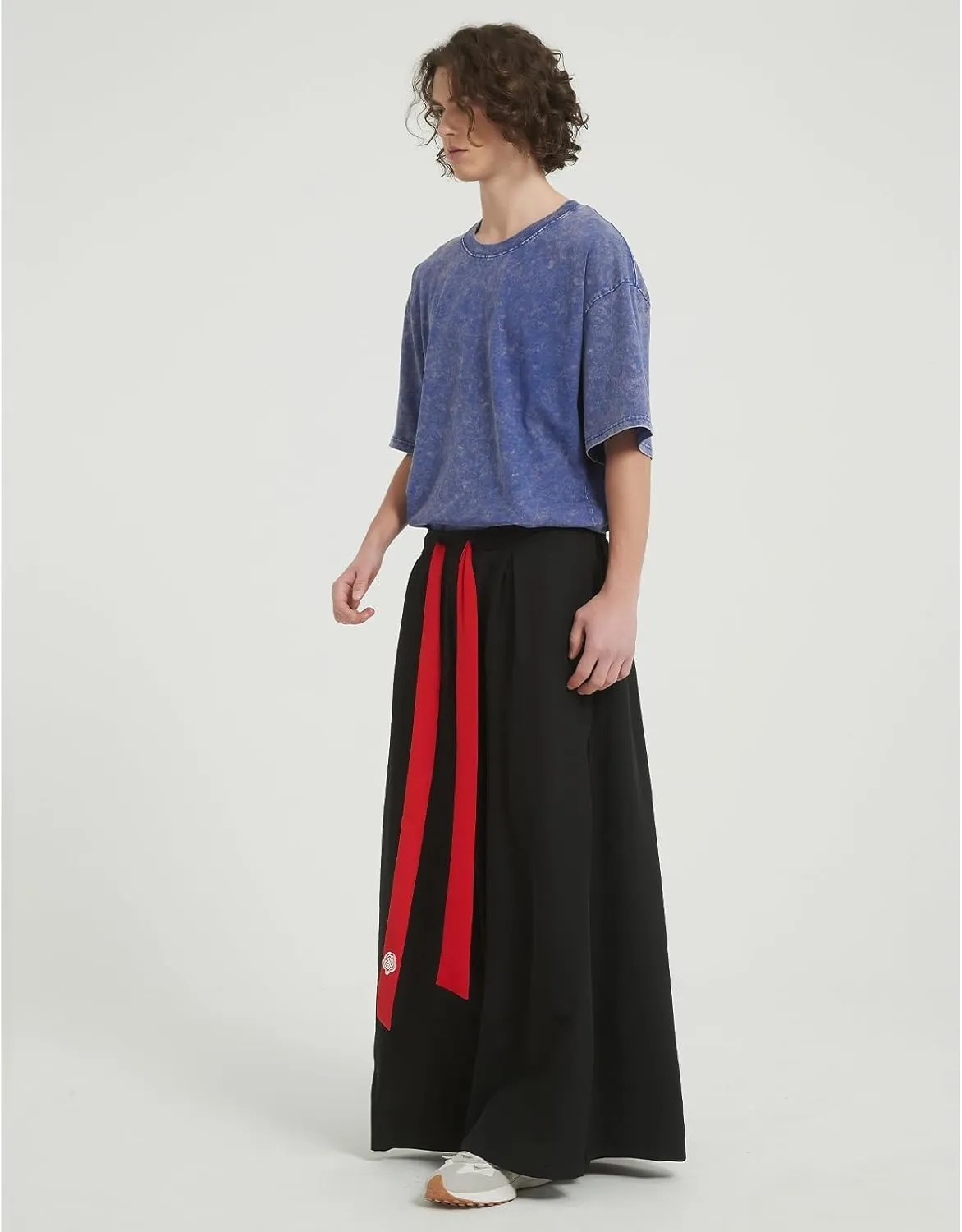 GURUNVANI Men's Wide Leg Pants Japanese Yoga Pants Hip Hop Baggy Trousers