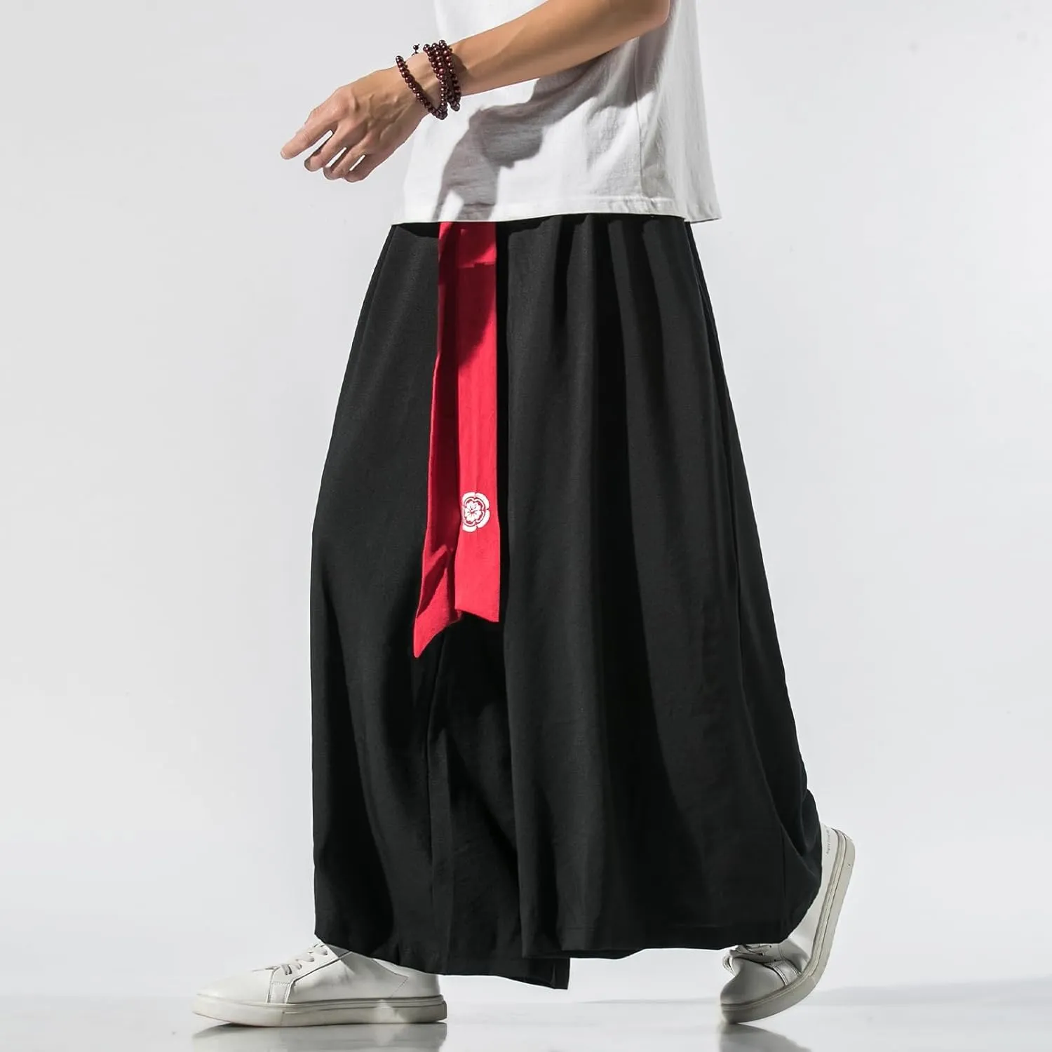 GURUNVANI Men's Wide Leg Pants Japanese Yoga Pants Hip Hop Baggy Trousers