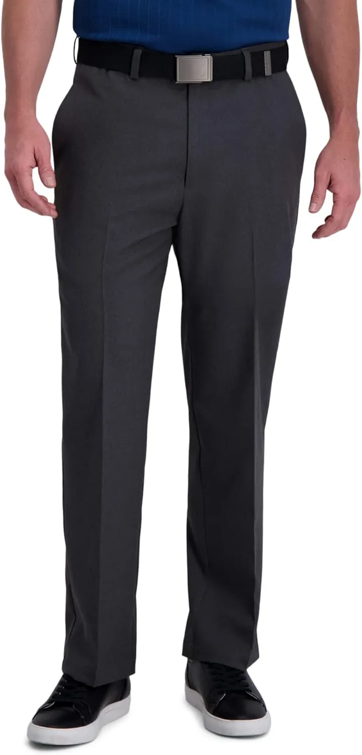 Haggar Men's Cool Right Performance Flex Solid Classic Fit Flat Front Pant (Regular and Big & Tall Sizes)