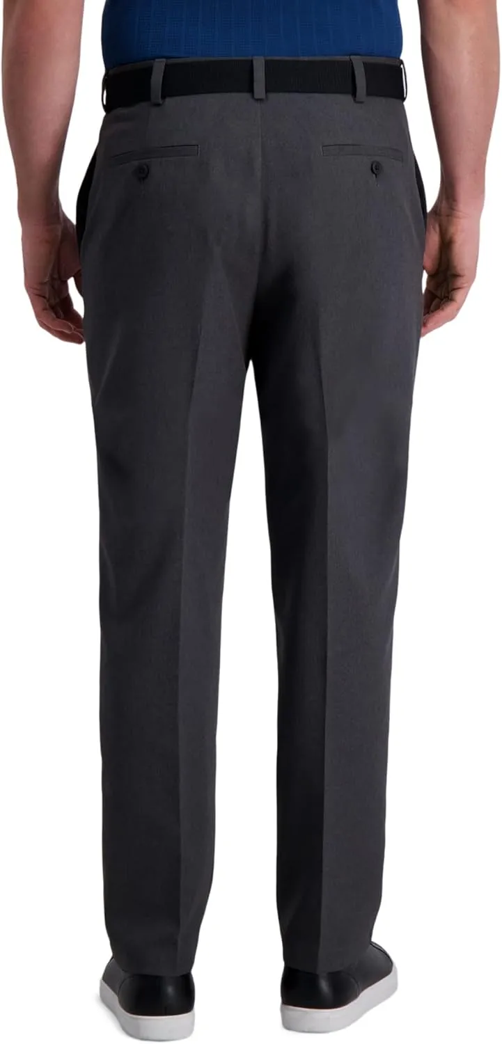 Haggar Men's Cool Right Performance Flex Solid Classic Fit Flat Front Pant (Regular and Big & Tall Sizes)