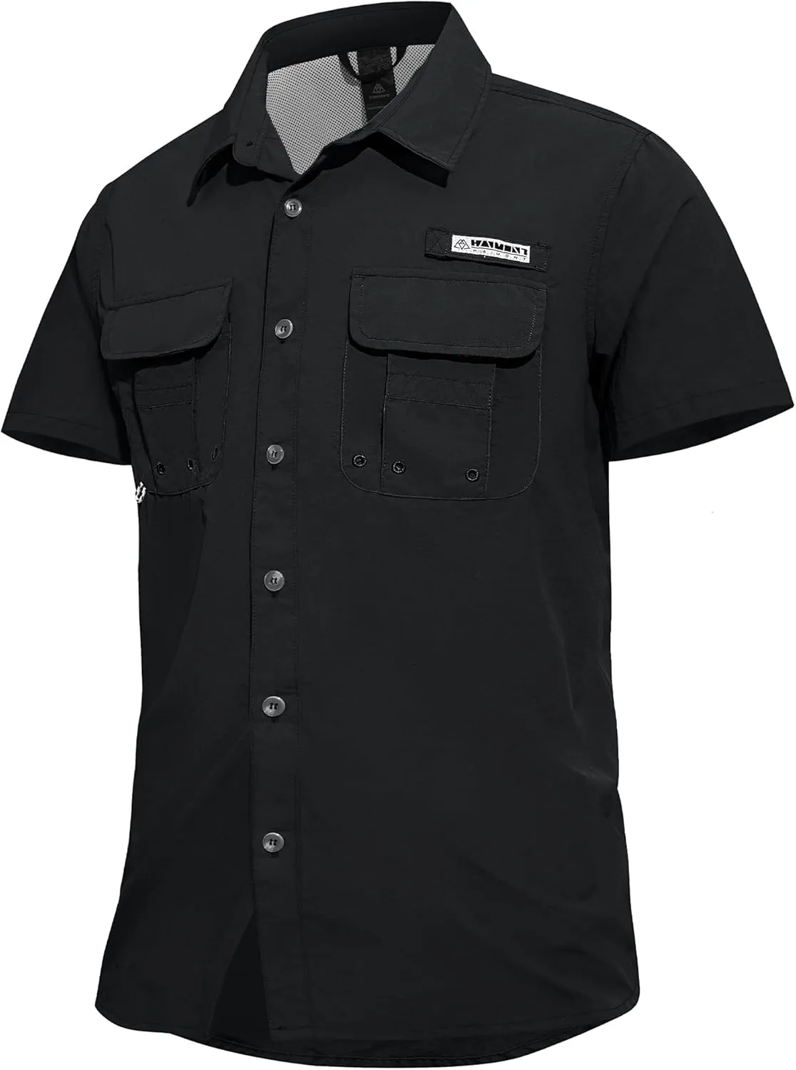 Haimont Men's Fishing Shirts Sun Protection Button Down Hiking Travel Camping Shirt Short Sleeve UV UPF50  Top