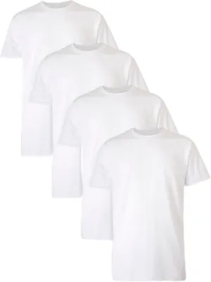 Hanes Mens Ultimate Tall Soft and Breathable Crewneck Undershirt 4-Pack, 2XT White