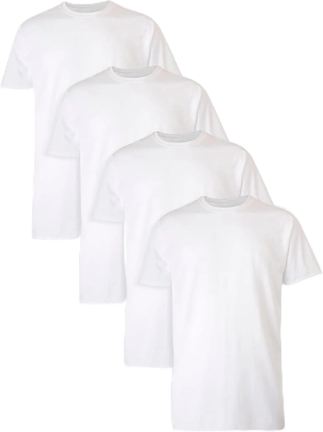 Hanes Mens Ultimate Tall Soft and Breathable Crewneck Undershirt 4-Pack, 2XT White