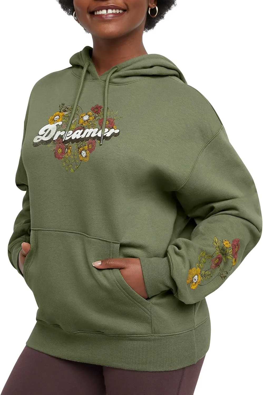 Hanes Women's Originals Pullover Hoodie, Midweight Fleece Hooded Sweatshirt for Women, Available in Plus