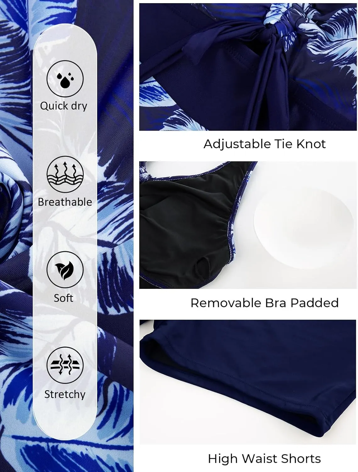 Hanna Nikole Womens Plus Size Tankini Swimdress Two Piece Tummy Control Flowy Swimsuit with Boyshorts