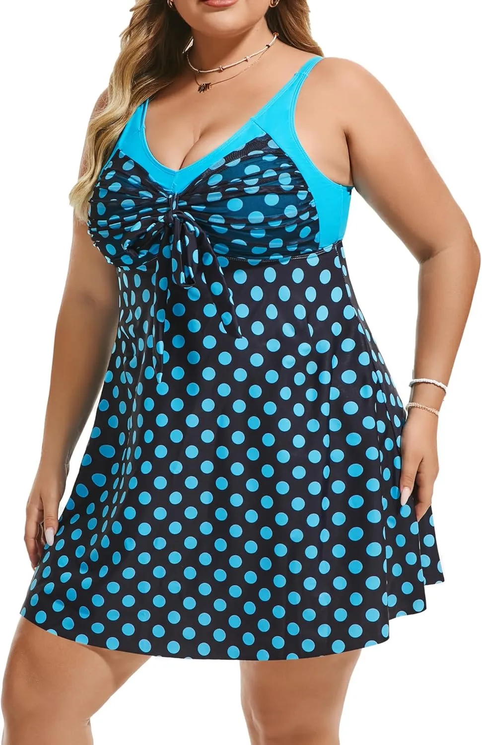 Hanna Nikole Women's Two Piece Swim Dress Plus Size Tummy Control Floral Printed Swimwear Swimsuits with Boyshort
