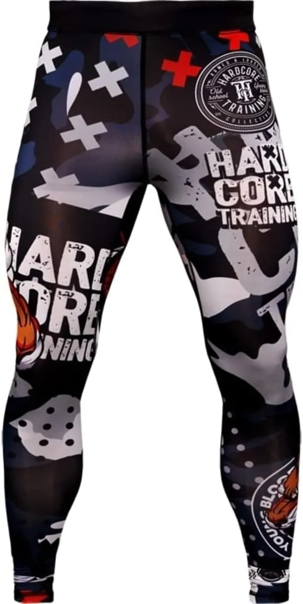 Hardcore Training Men's Compression Pants Workout Tights Leggings Base Layer Boxing Running Muay Thai MMA No Gi BJJ