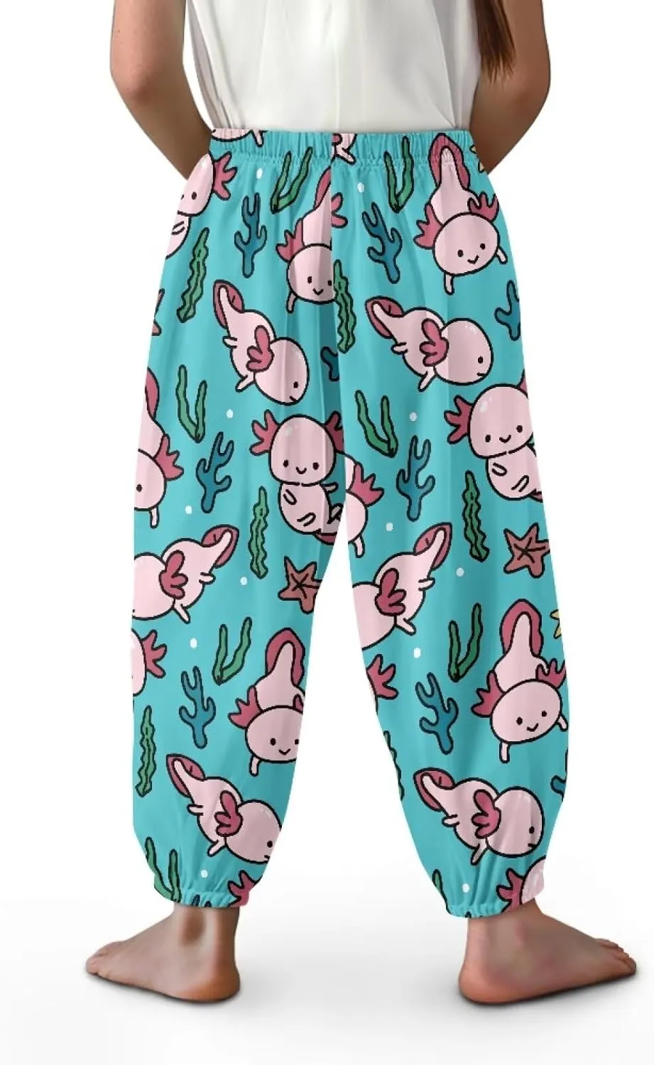 Harem Pants for Girls 3-10Y Cute Athletic Long Bloomers Sweatpants Breathable Casual Stretchy Running Trousers