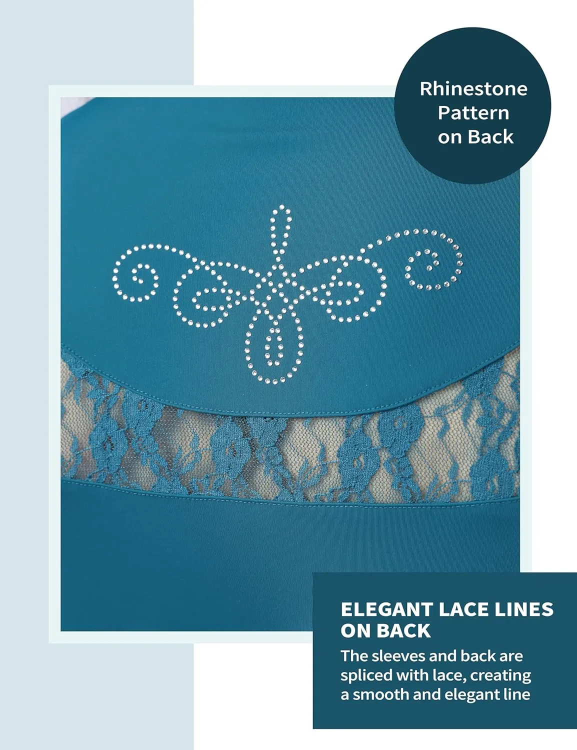 Harrison Howard Short Sleeve Lace Top Show Shirt Breathable with Graceful Back Lace Rider Top