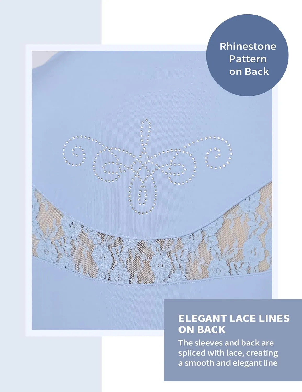 Harrison Howard Short Sleeve Lace Top Show Shirt Breathable with Graceful Back Lace Rider Top
