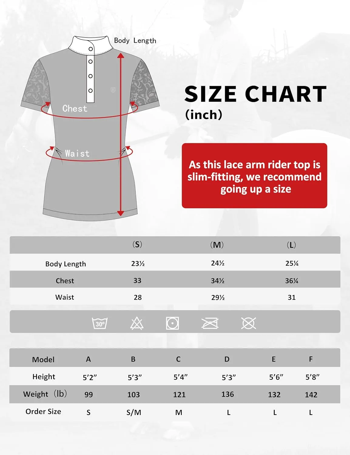 Harrison Howard Short Sleeve Lace Top Show Shirt Breathable with Graceful Back Lace Rider Top