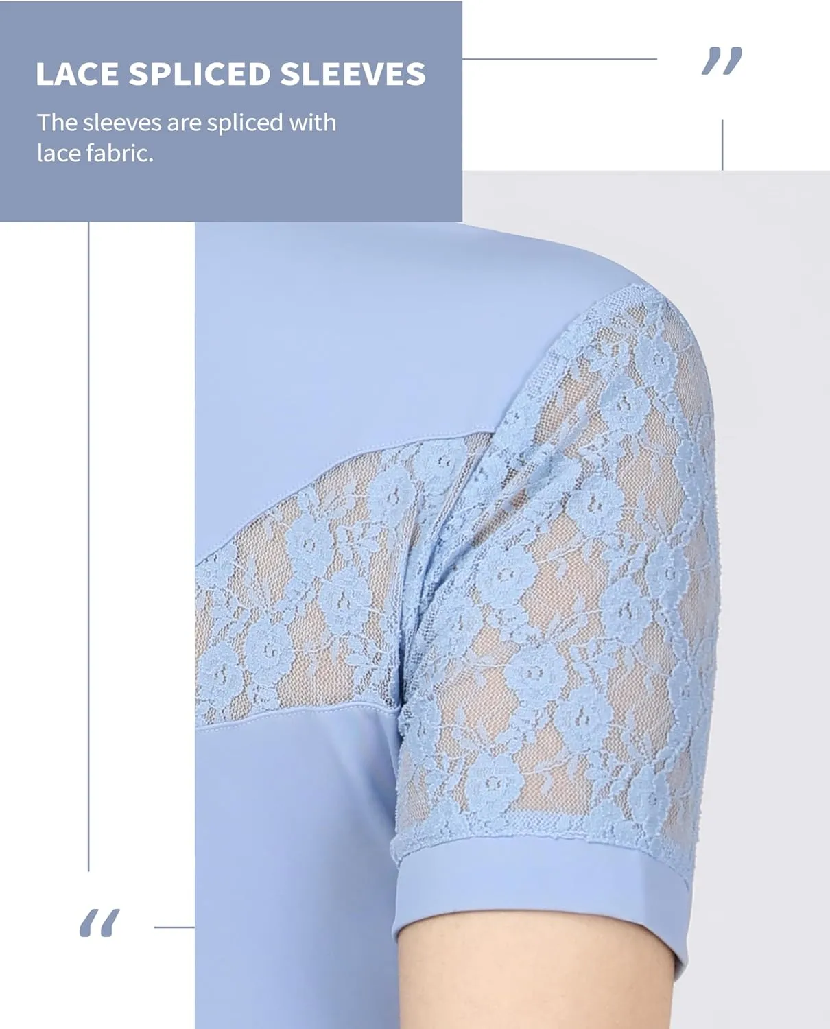 Harrison Howard Short Sleeve Lace Top Show Shirt Breathable with Graceful Back Lace Rider Top